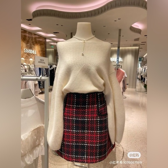 Snidel Women's Roving Checks skirt pants - Picture 5 of 8